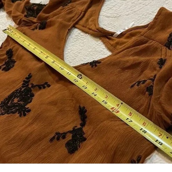 Free People Boho Long Sleeve Open Back Mini Dress. XS - Picture 9 of 12